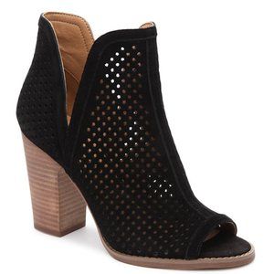 Lucky Brand Larise Peep Bootie Perforated Suede
